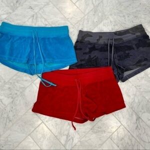 Hardtail shorts bundle 3 pairs terry cloth short shorts camo, red & turq size XL